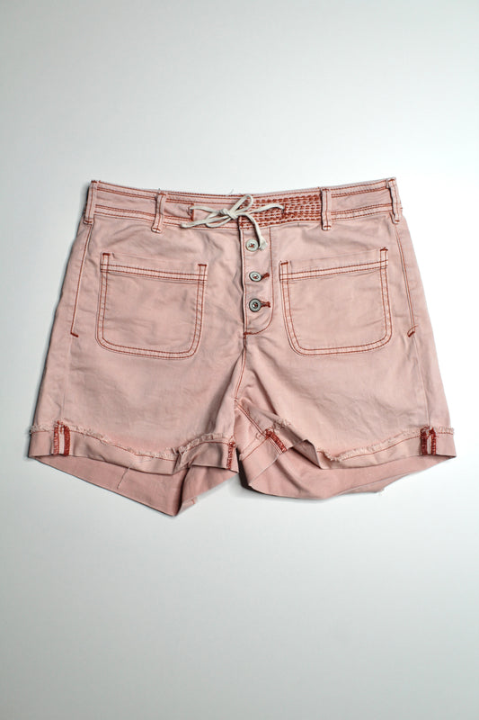 Anthropologie pink chino high rise shorts, size 26