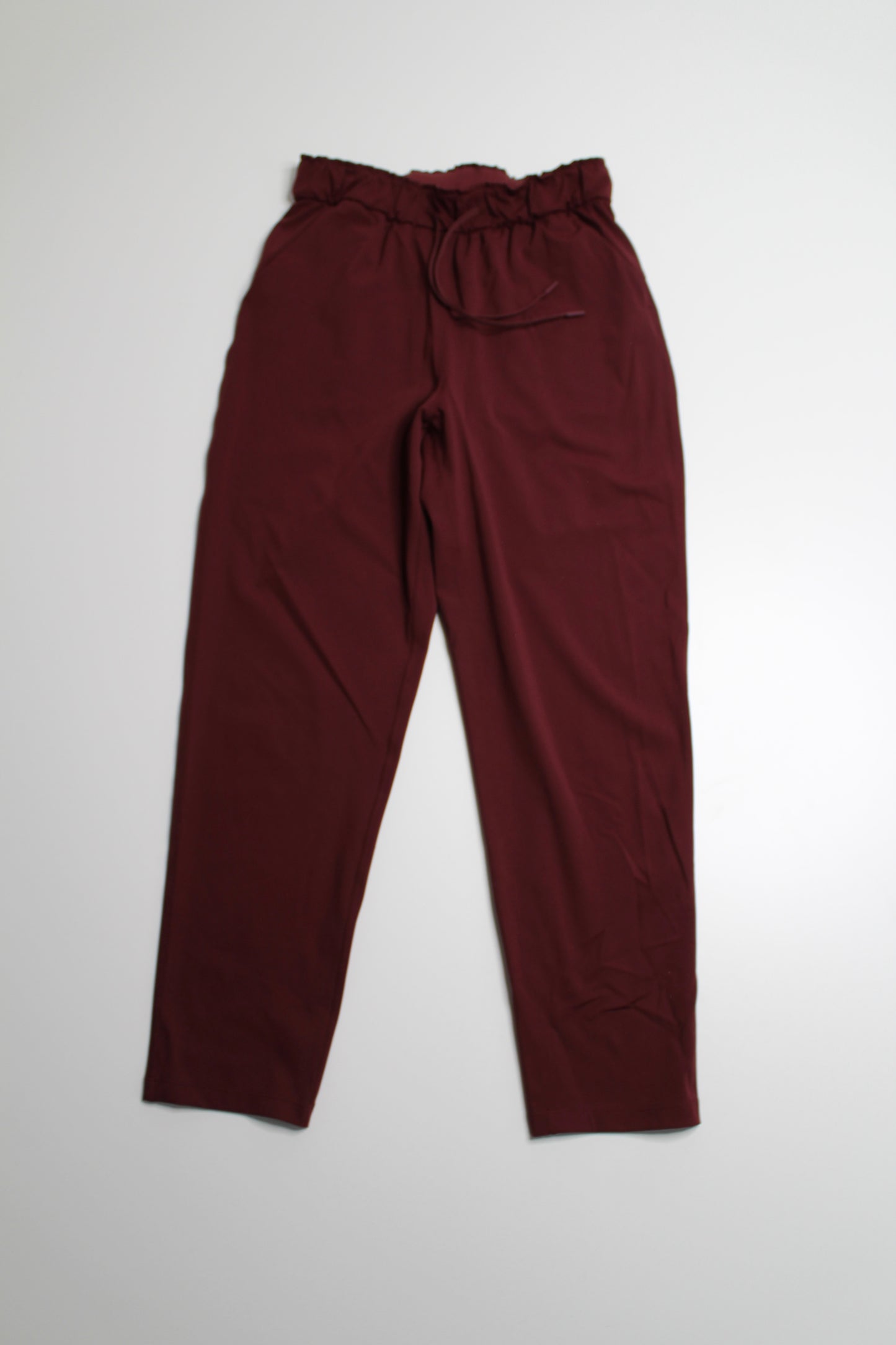 Lululemon red merlot stretch high rise 7/8 length pant, size 6 (25”)