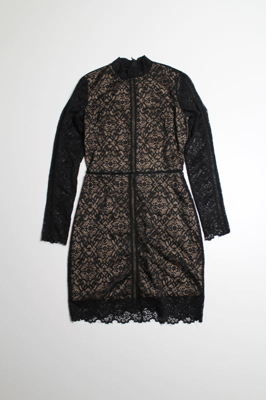 Aritzia wilfred 'Janvry' lace long sleeve mock neck dress, size 4