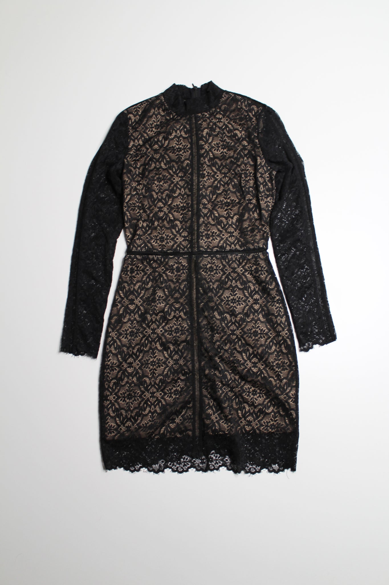 Aritzia wilfred 'Janvry' lace long sleeve mock neck dress, size 4