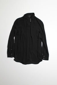 J.CREW black button up silk blouse, size 6 (size small)