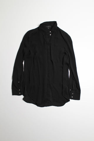 J.CREW black button up silk blouse, size 6