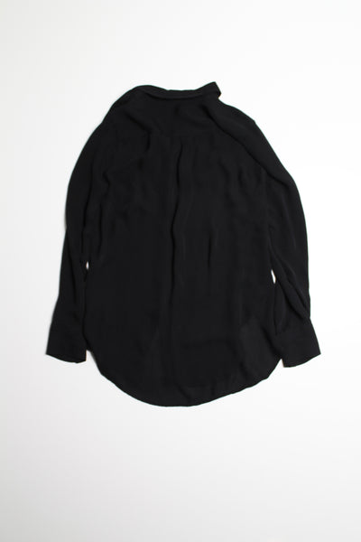 J.CREW black button up silk blouse, size 6 (size small)