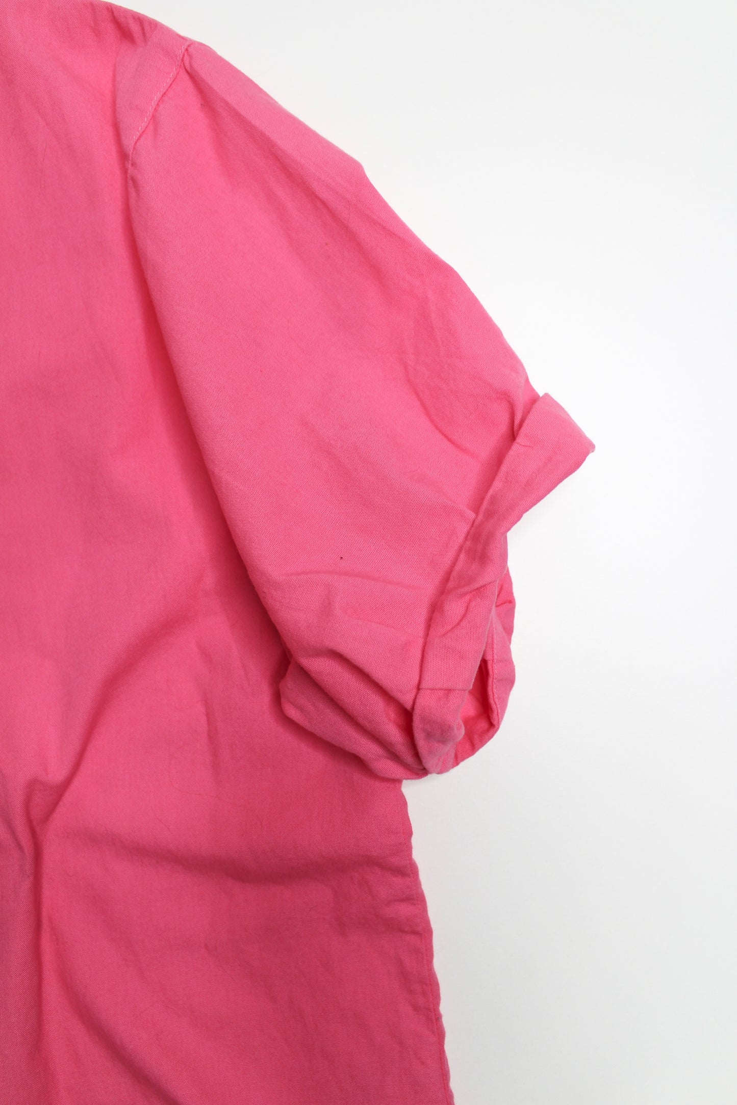 Aritzia Denim Forum fuchsia 'Jane' button up short sleeve blouse, size small (relaxed fit)