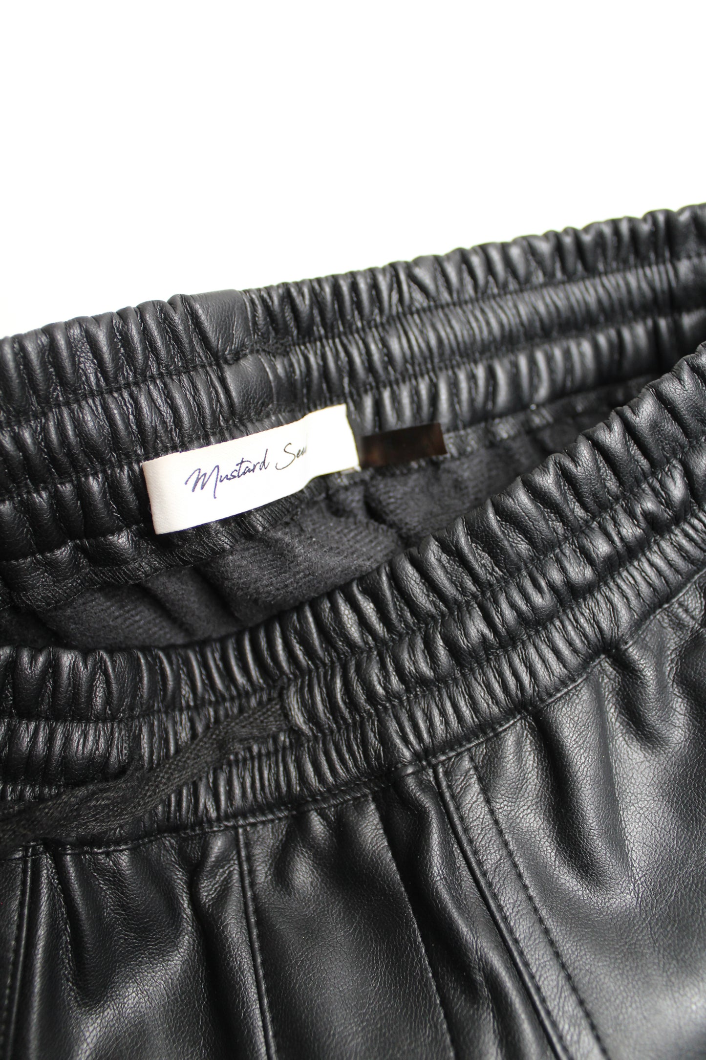 Mustard Seed black faux leather pant, size small