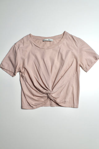 Aritzia wilfred free light pink knot front t shirt, size xs