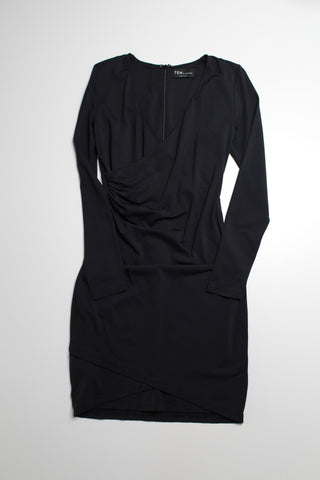 Aritzia TEN by Babaton black faux wrap body con dress, size medium (price reduced: was $48)
