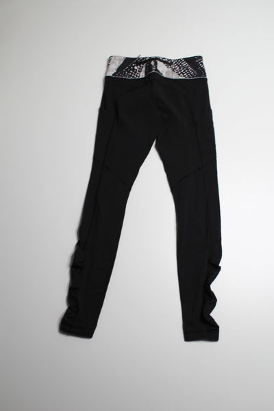 Lululemon black ruffle bottom reflective run tights, size 4 (price reduced: was $40)