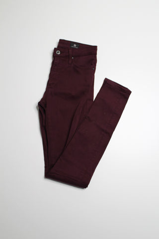 AG Jeans maroon Farrah high rise skinny jeans, size 24 R (30")