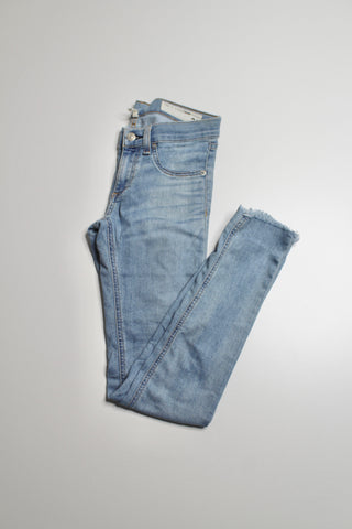 Rag & Bone light wash cln birdie mid rise skinny jeans, size 24 (30")