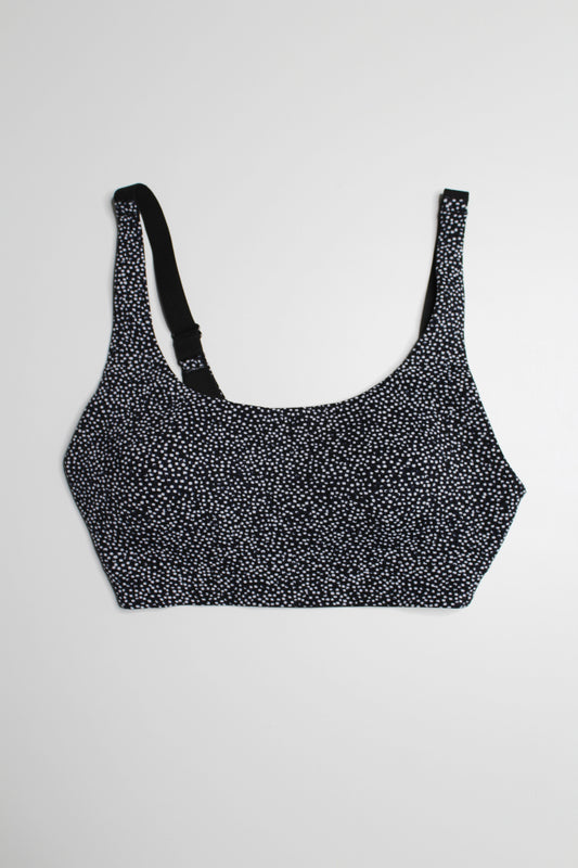 Lululemon double dimension starlight black in alignment straight strap bra, size 4