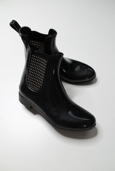 Guess black studded ankle rain boot, size 5 (price reduced: was $58)