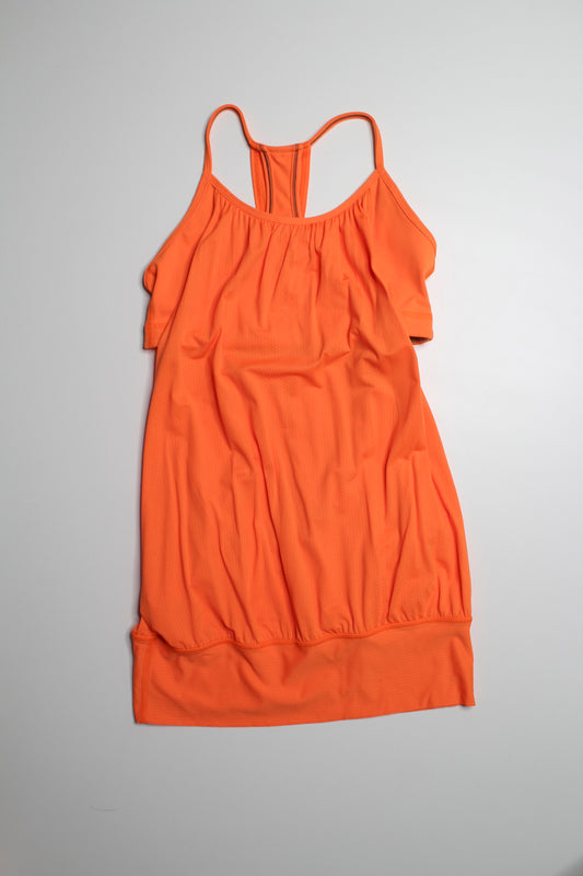 Lululemon bright orange no limits tank, size 4