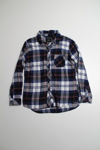Rails blue/white/red plaid button up flannel, size small
