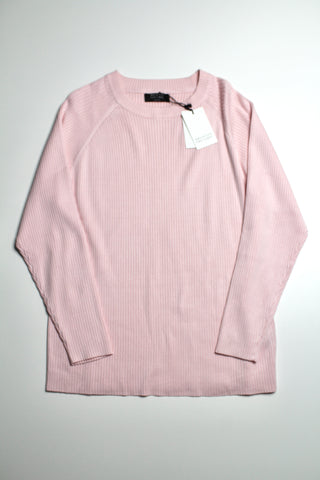 Brunette the Label pink ribbed crew sweater, size XS/S *new with tags (price reduced: was $58)