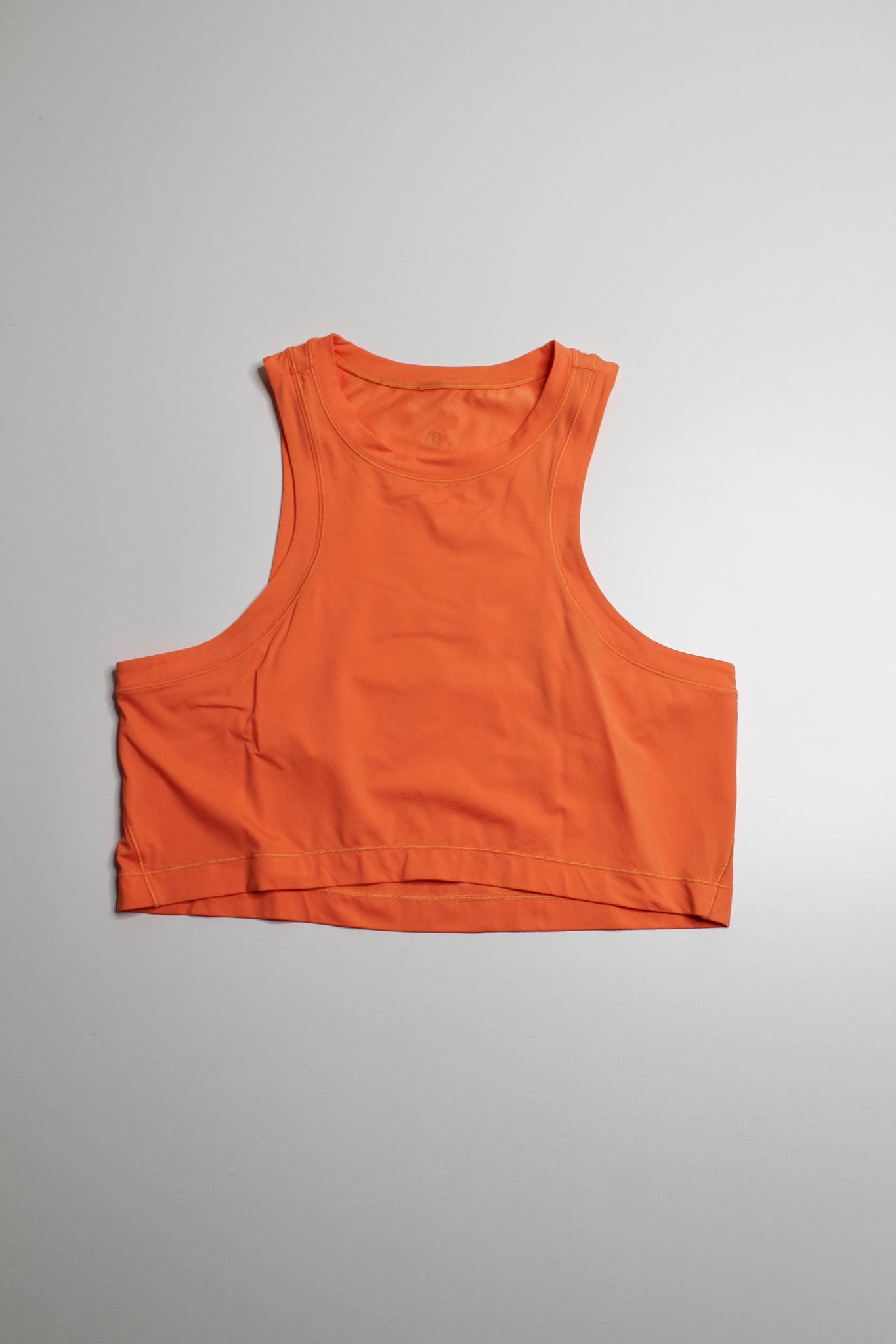 Lululemon orange soda open back cropped training tank, no size. fits like 6