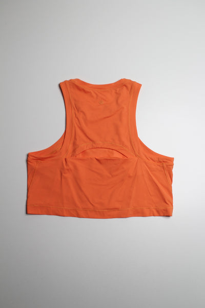 Lululemon orange soda open back cropped training tank, no size. fits like 6