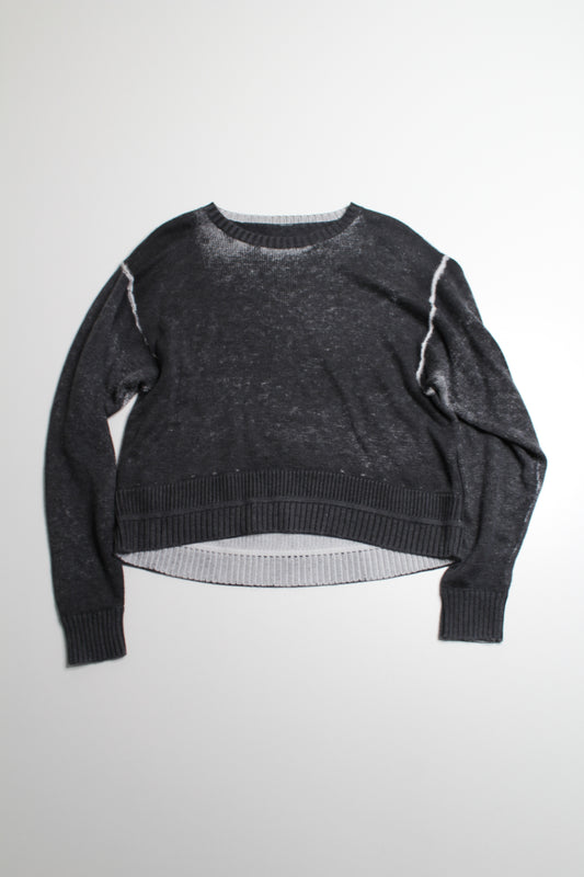 Lululemon black/alpine white ‘hazy day’ sweater, size 6 (relaxed fit) (price reduced: was $58)