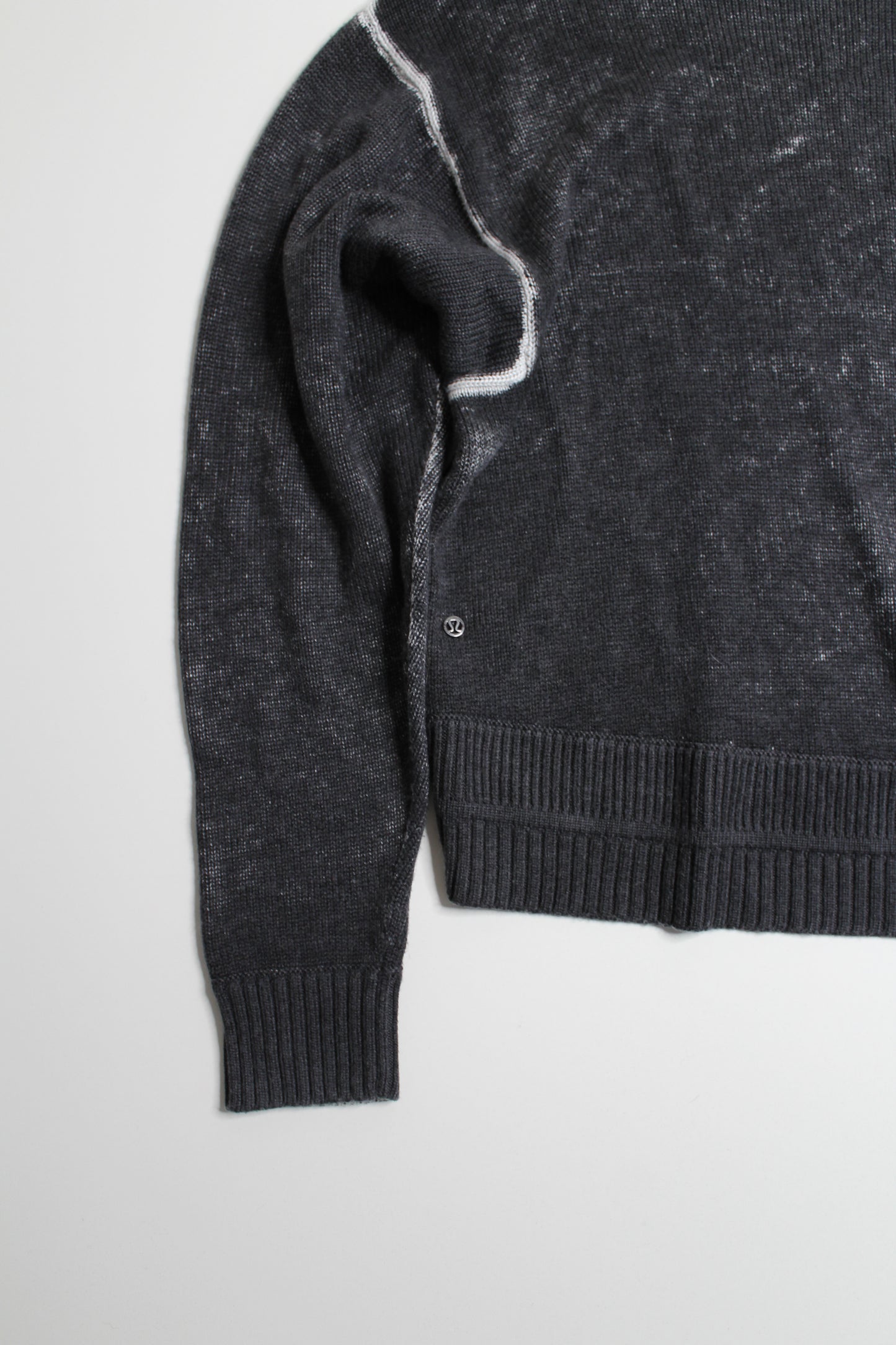 Lululemon black/alpine white ‘hazy day’ sweater, size 6 (relaxed fit) (price reduced: was $58)