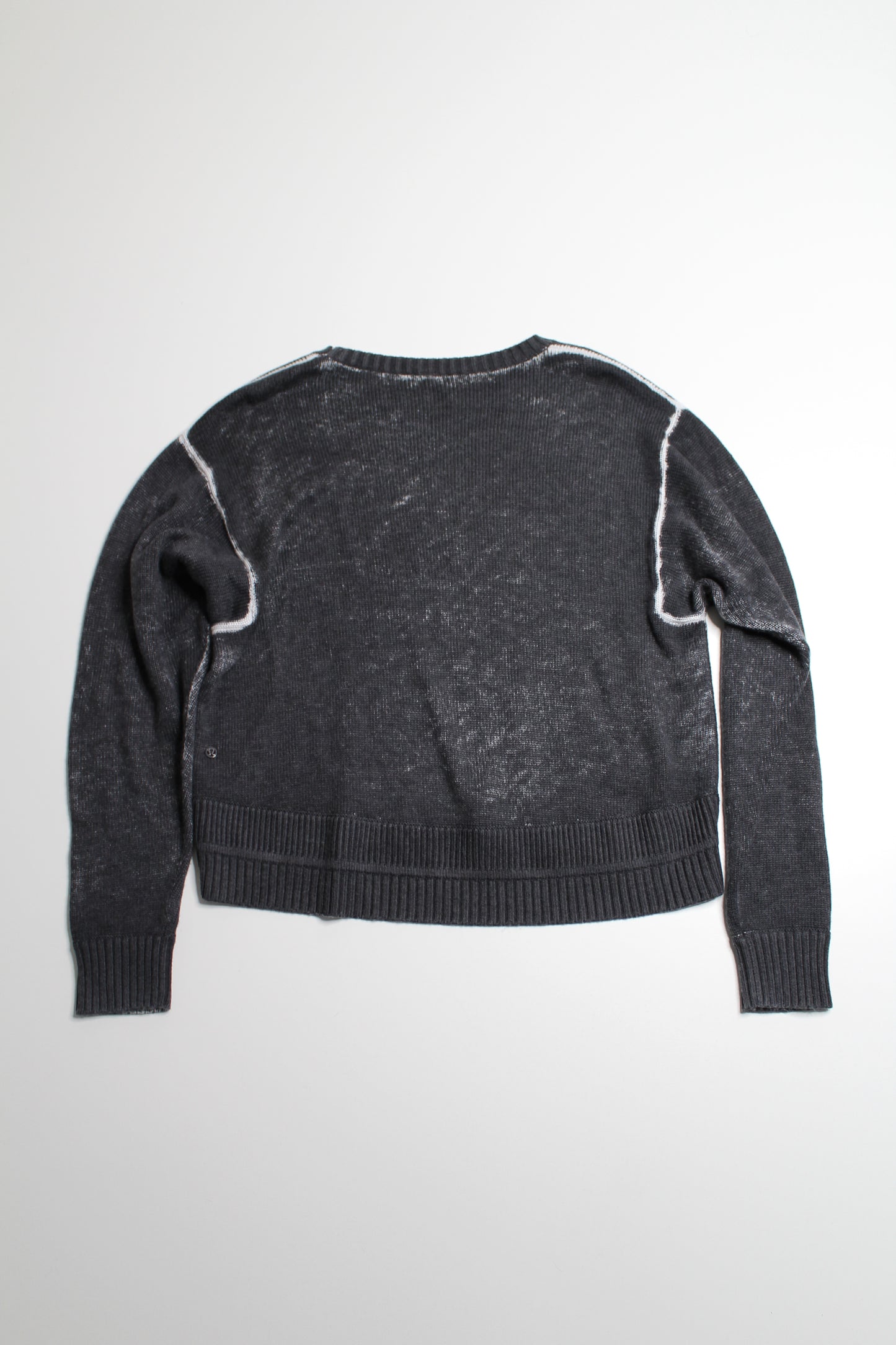 Lululemon black/alpine white ‘hazy day’ sweater, size 6 (relaxed fit) (price reduced: was $58)