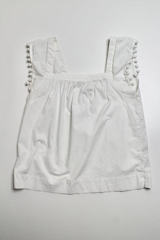 J.CREW white pom pom short sleeve top, size 4 (size small) (price reduced: was $42)