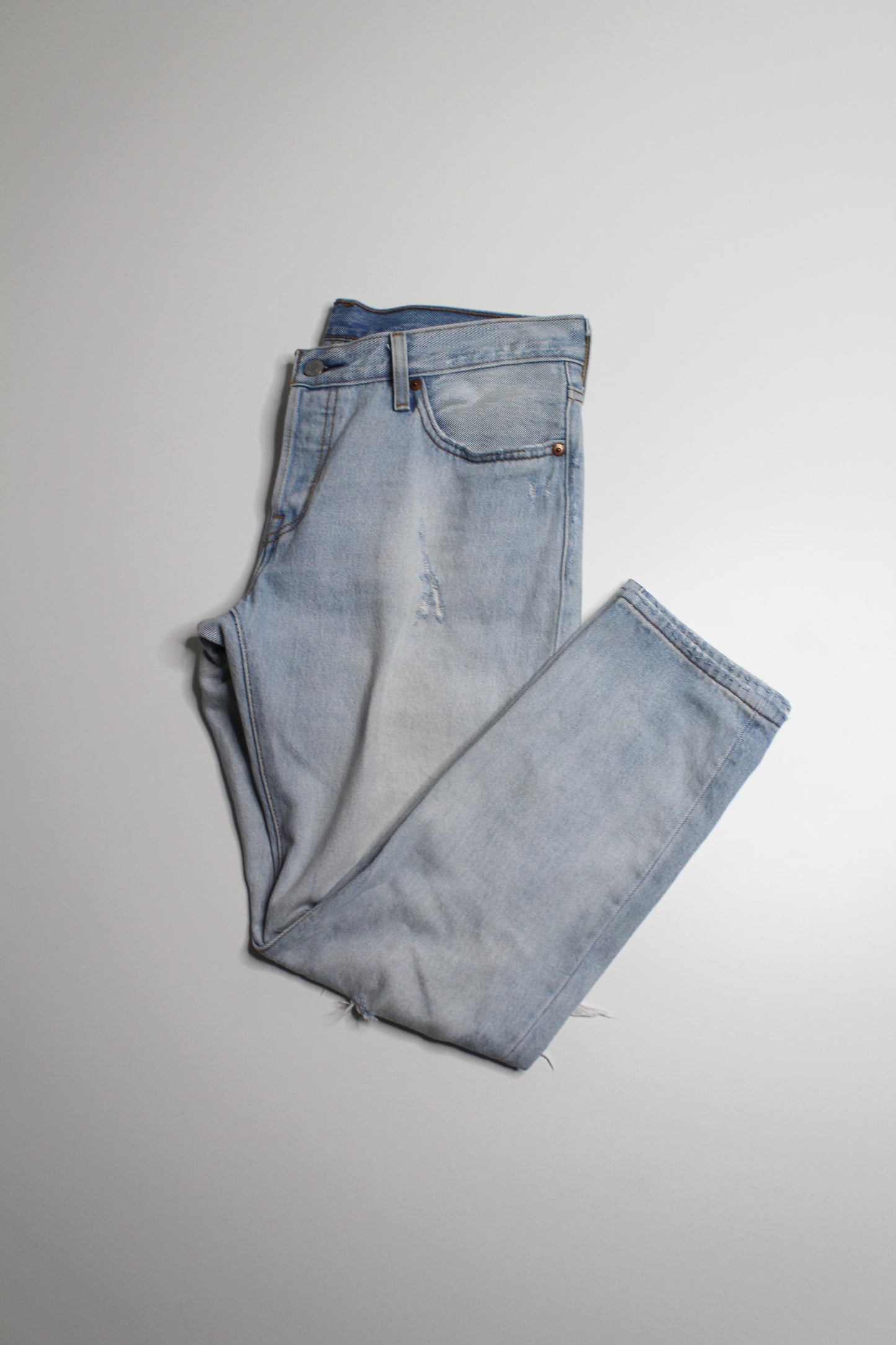 Levi’s 501 distressed jeans, size 28 (25”)