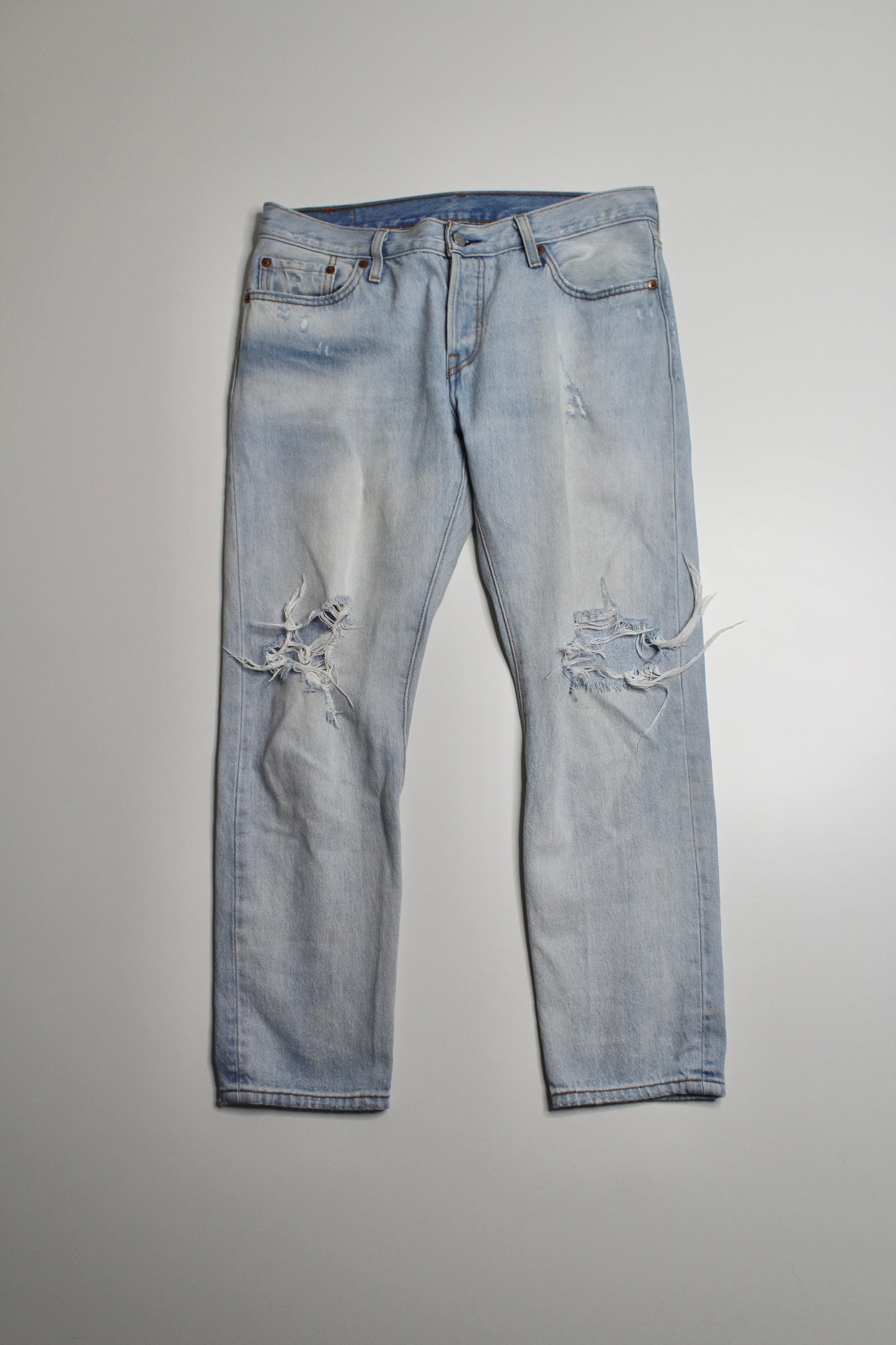 Levi’s 501 distressed jeans, size 28 (25”)