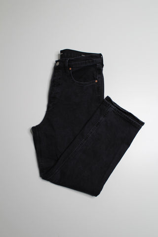 Denim Forum arlo high rise straight leg black jeans, size 30 (26L)