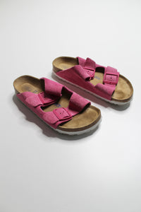 Birkenstock fuchsia tulip suede sandals, size 37 (size 6/6.5)