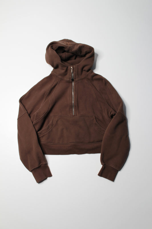 Lululemon brown 'oversized scuba 1/2 zip' hoodie size xs/s (fits 4/6)