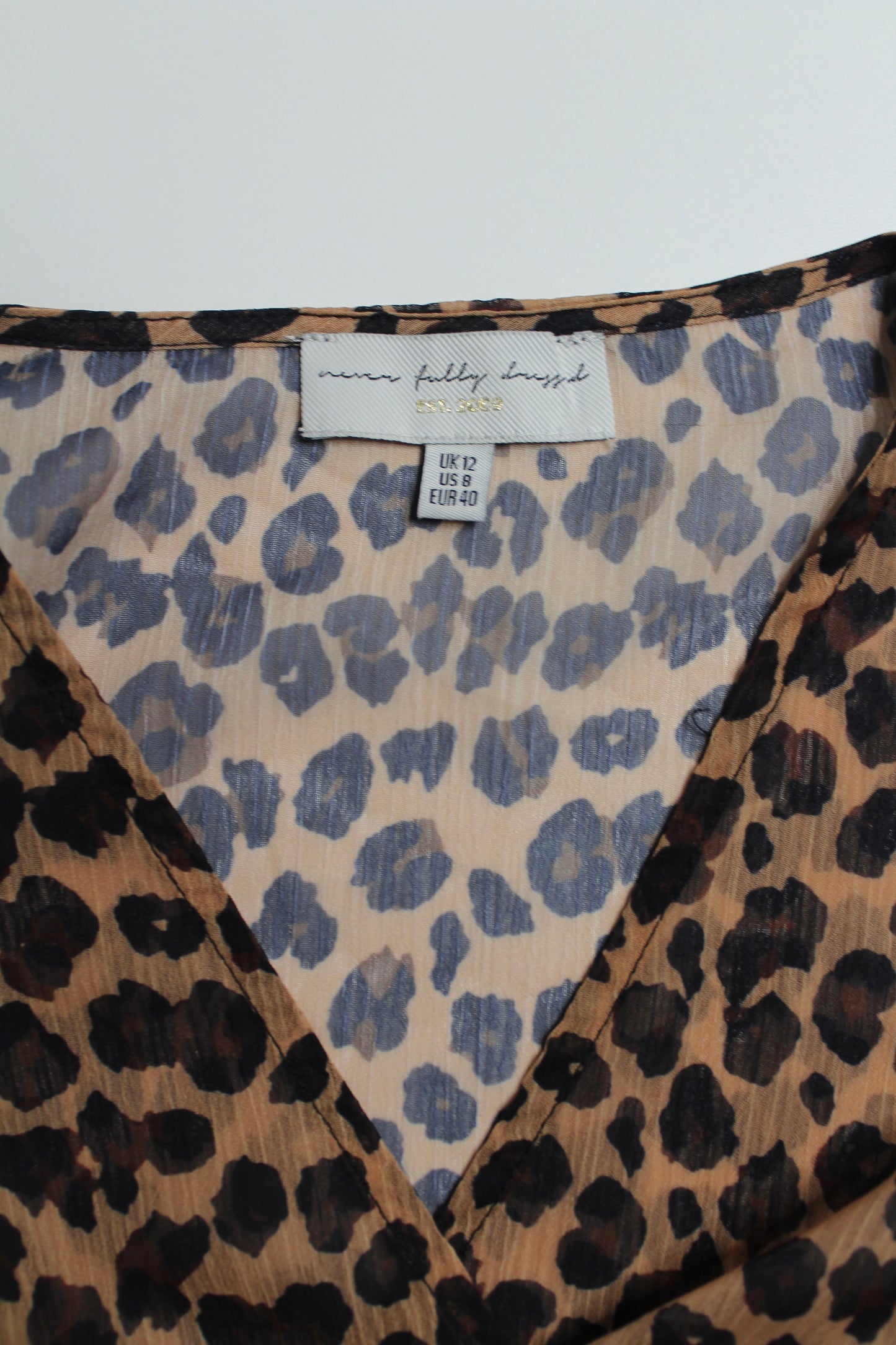 Never Fully Dressed cheetah print wrap blouse, size 8 (price reduced: was $36) (additional 50% off)