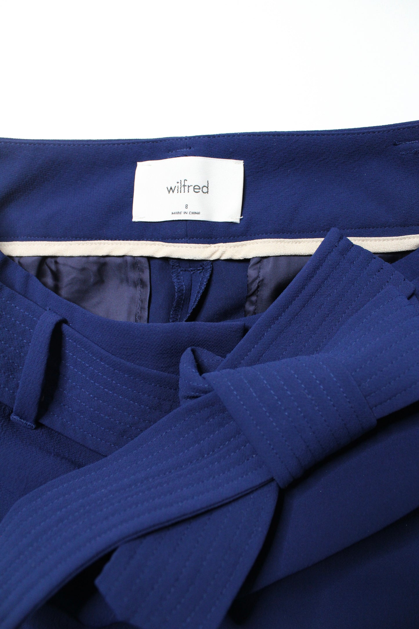 Aritzia wilfred royal blue tie front pant, size 8 (25”)