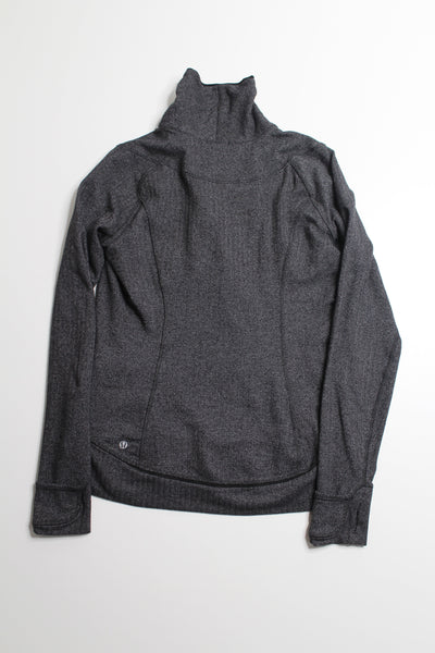 Lululemon grey herringbone think fast 1/4 zip pullover, size 10 (price reduced: was $48)