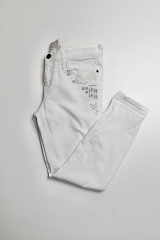 Current Elliott off white embroidered stiletto jeans, size 29 (price reduced: was $48)