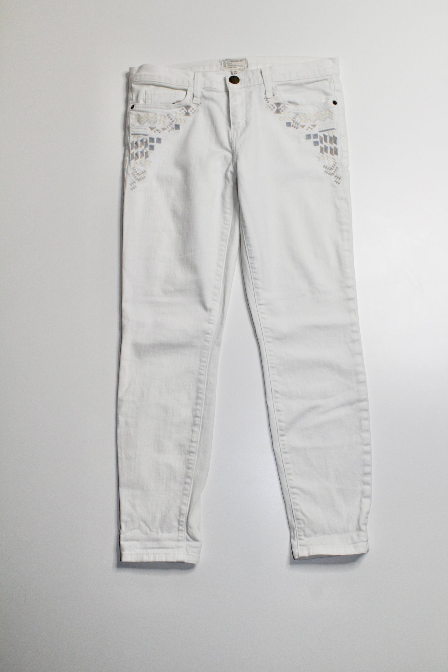 Current Elliott off white embroidered stiletto jeans, size 29 (additional 50% off)