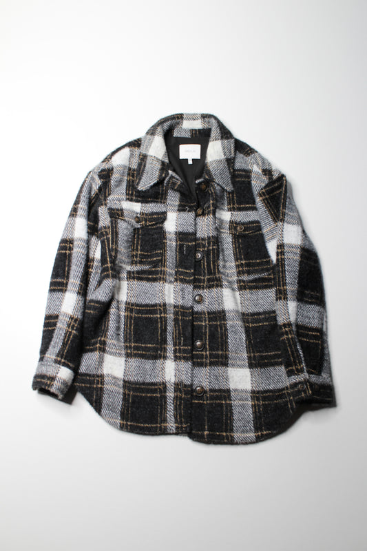 Anthropologie Greylin black plaid shacket, size small