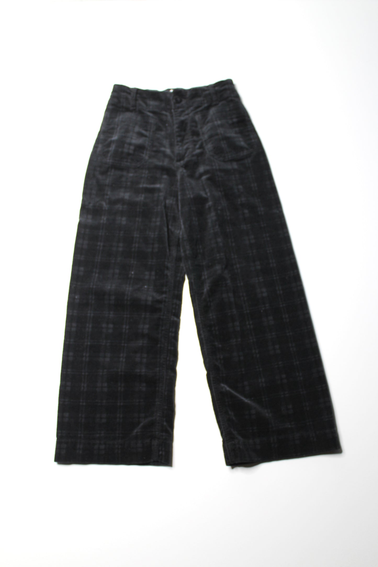 Anthropologie Maeve black/grey corduroy high rise culotte wide leg pant, size 27 (24”)