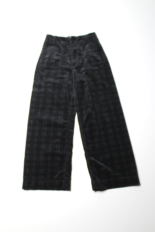 Anthropologie Maeve black/grey corduroy high rise culotte wide leg pant, size 27 (24”)