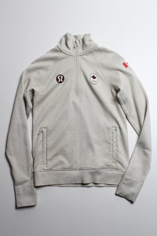 Lululemon team Canada olympic edition engineered warmth 1/2 zip long sleeve, size 2 (relaxed fit)