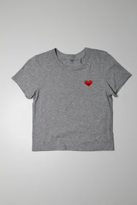 Aritzia Sunday Best grey heart everyday t shirt, size medium