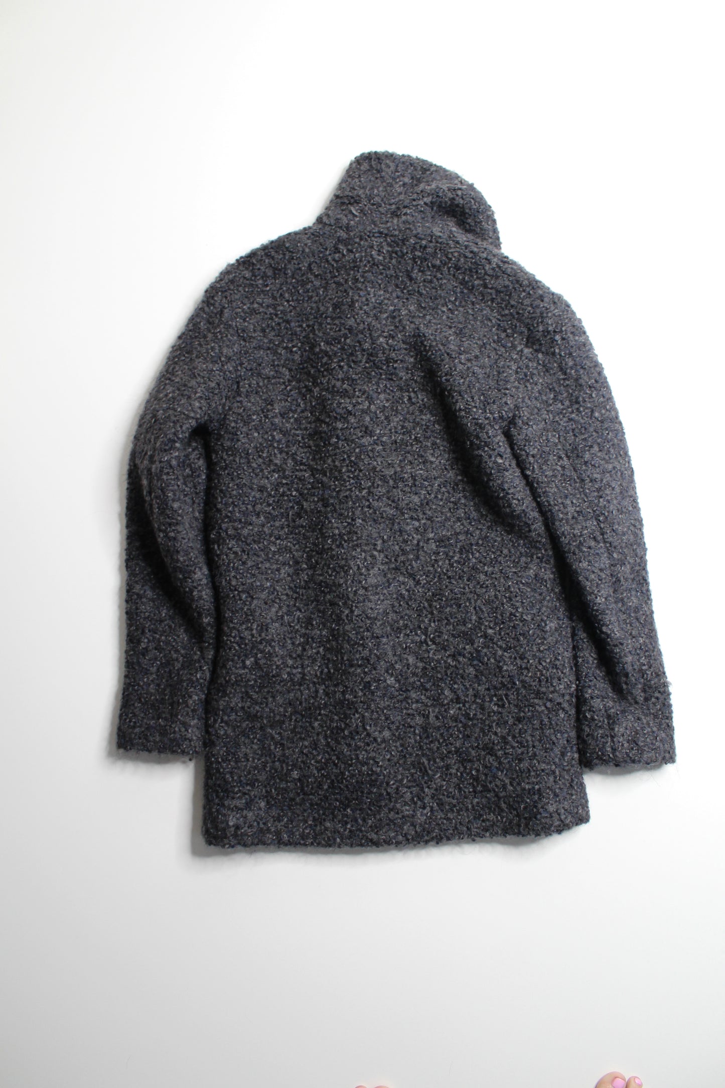 Aritzia wilfred dark grey fuzzy gondry wool coat, size xxs (loose fit) (price reduced: was $88)