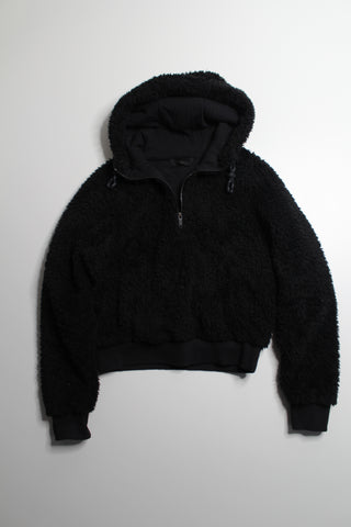 Lululemon black oh so sherpa 1/2 zip pullover hoodie, size 6 (loose fit)