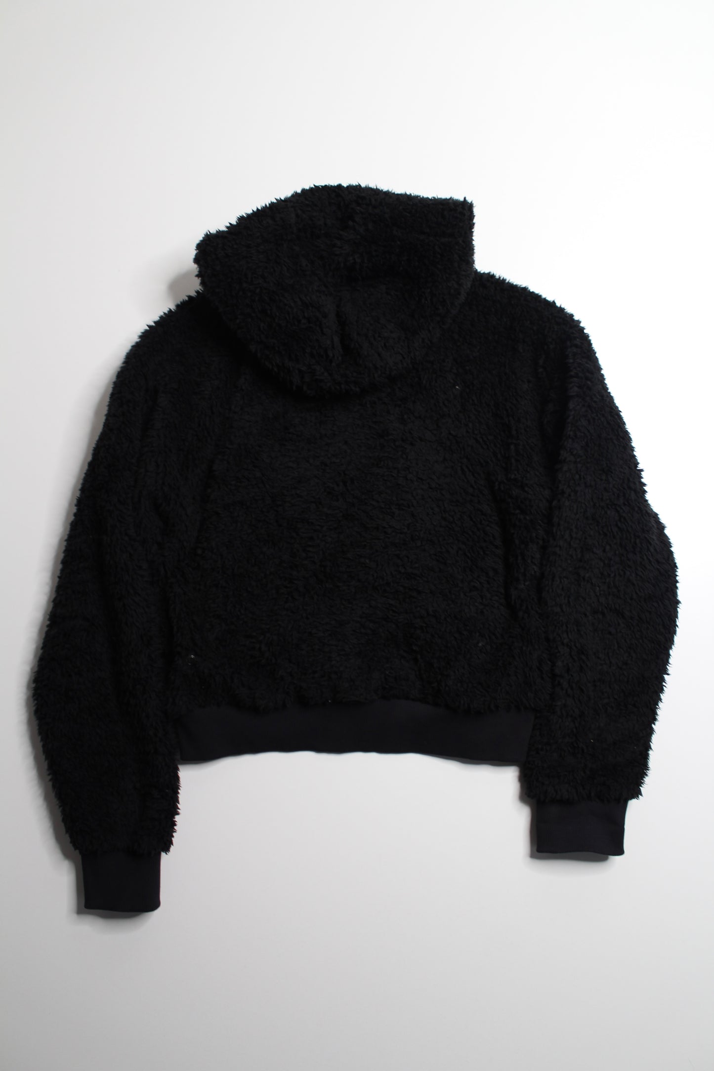 Lululemon black oh so sherpa 1/2 zip pullover hoodie, size 6 (loose fit)