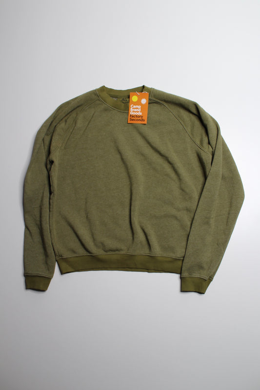 Camp Brand Goods olive crew neck sweater, size medium *new with tags (was $50) relaxed fit