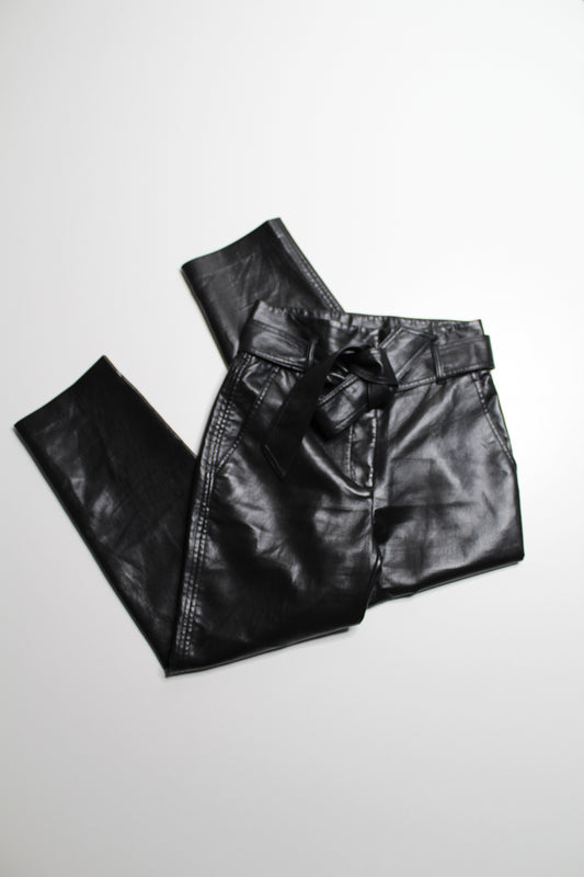 Aritzia Wilfred black belted faux leather pant, size 2