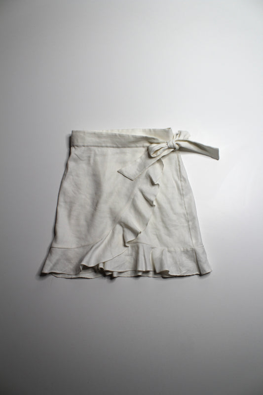 Club Monaco cream linen wrap skirt, size 0 (xs)