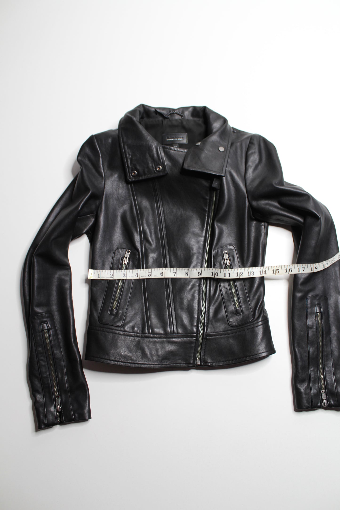 Mackage black leather jacket, size xs (sale: 10% off)
