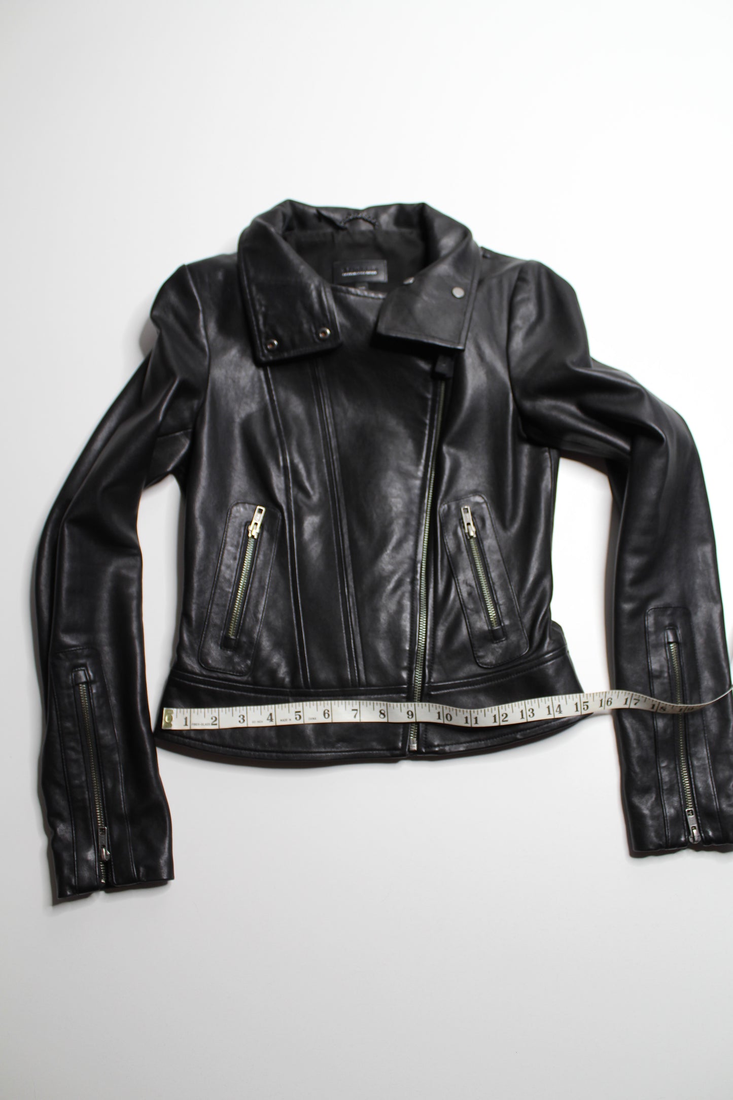 Mackage black leather jacket, size xs (sale: 10% off)