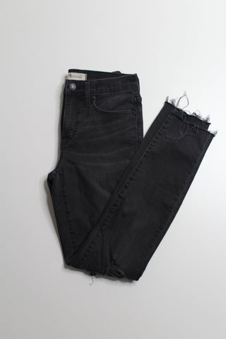 Madewell black wash 9" high rise skinny jeans, size 25