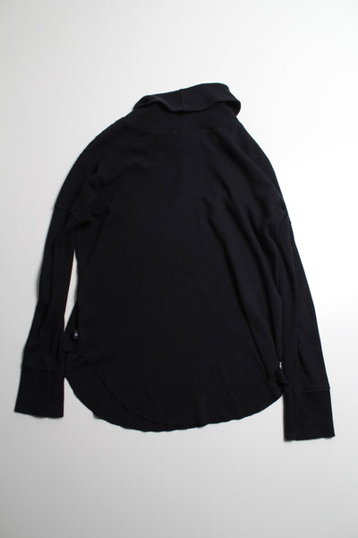 Aritzia TNA black waffle thermal cowlneck long sleeve, size small (loose fit)